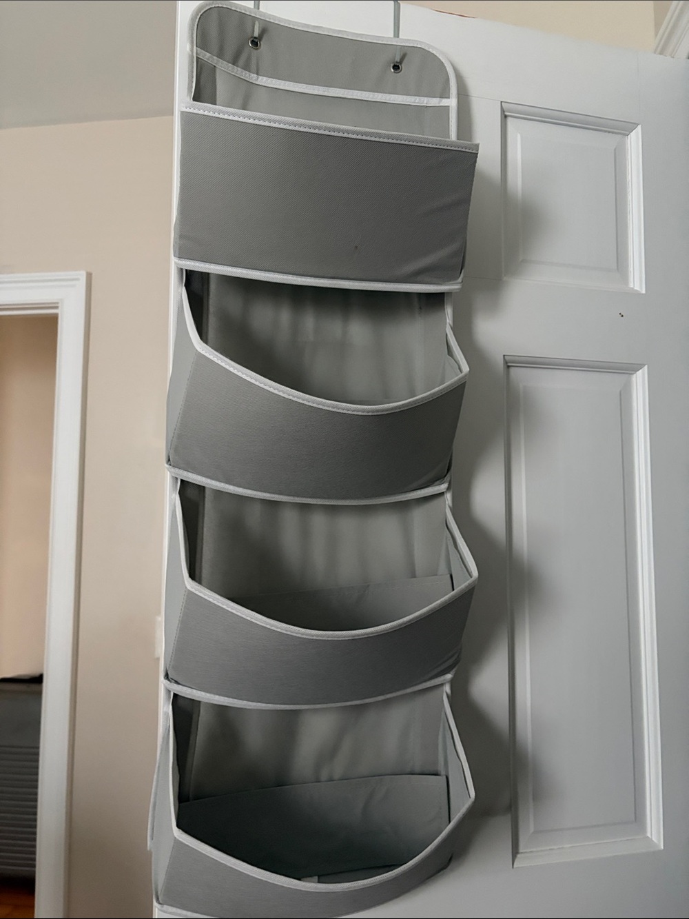 Over-Door 5-Bin Hanging Organizer - Gray